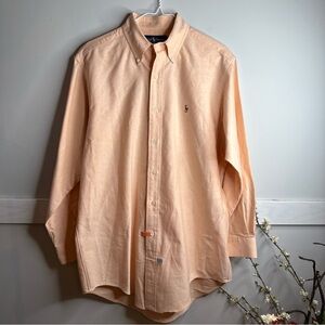 COPY - Vintage Ralph Lauren Men's Peach Button Down Shirt Med